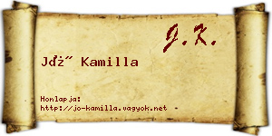 Jó Kamilla névjegykártya