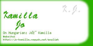 kamilla jo business card